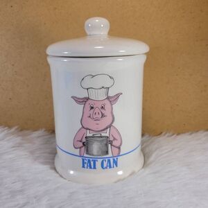 Vintage Bandwagon Fat Can Ceramic Jar with Pig Chef